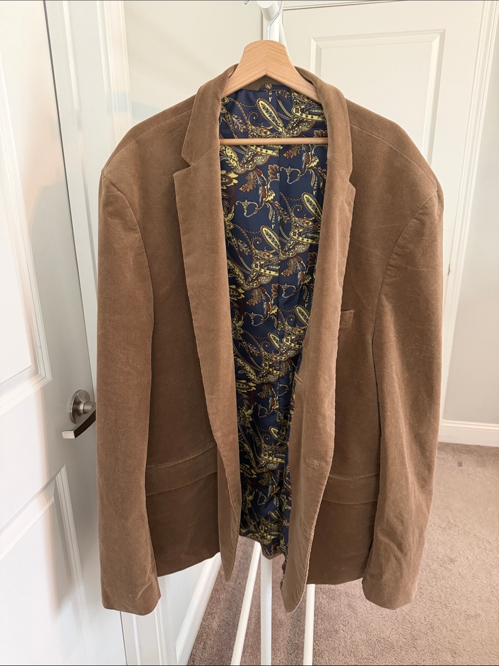 Westport Men's Brown Corduroy Shirt Jacket with Paisley Lining